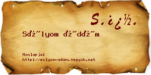 Sólyom Ádám névjegykártya