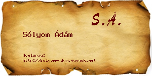 Sólyom Ádám névjegykártya
