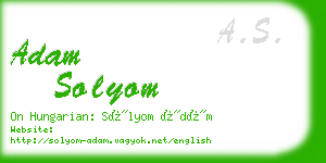 adam solyom business card
